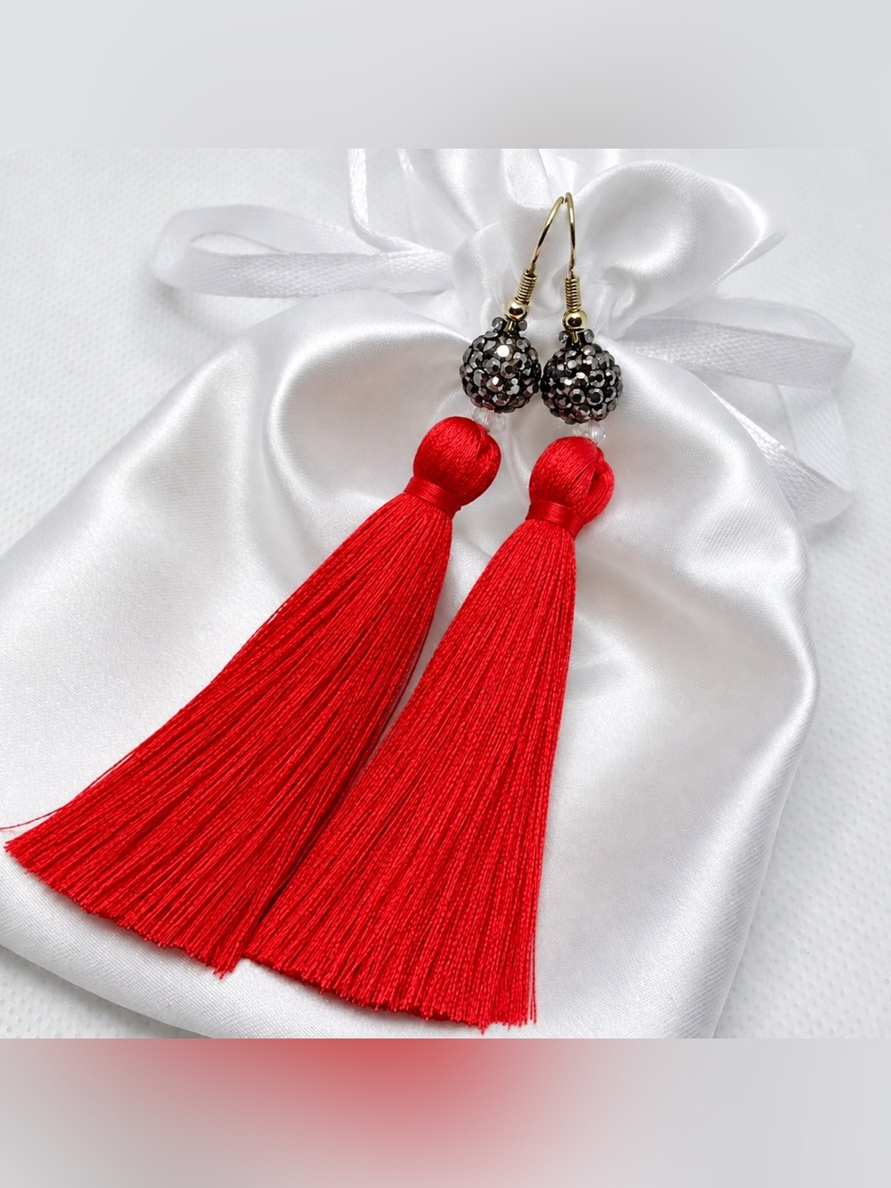 Red Tassel Earrings